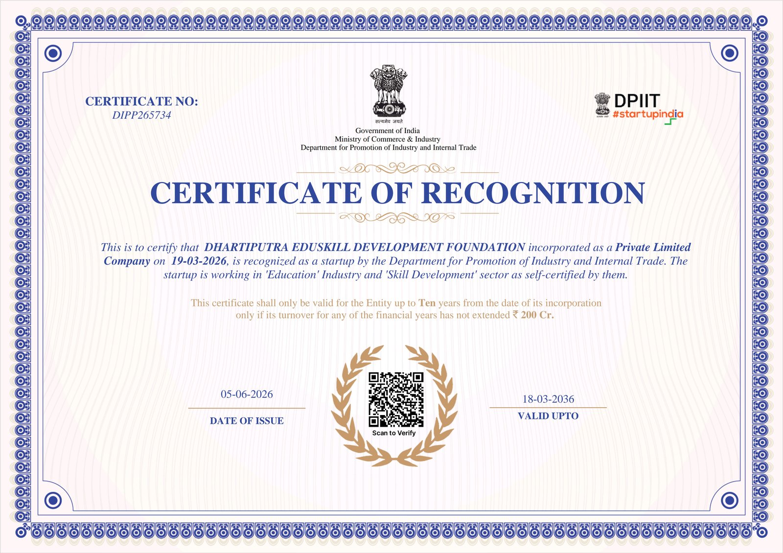 DHARTIPUTRA EDUSKILL DEVELOPMENT FOUNDATION